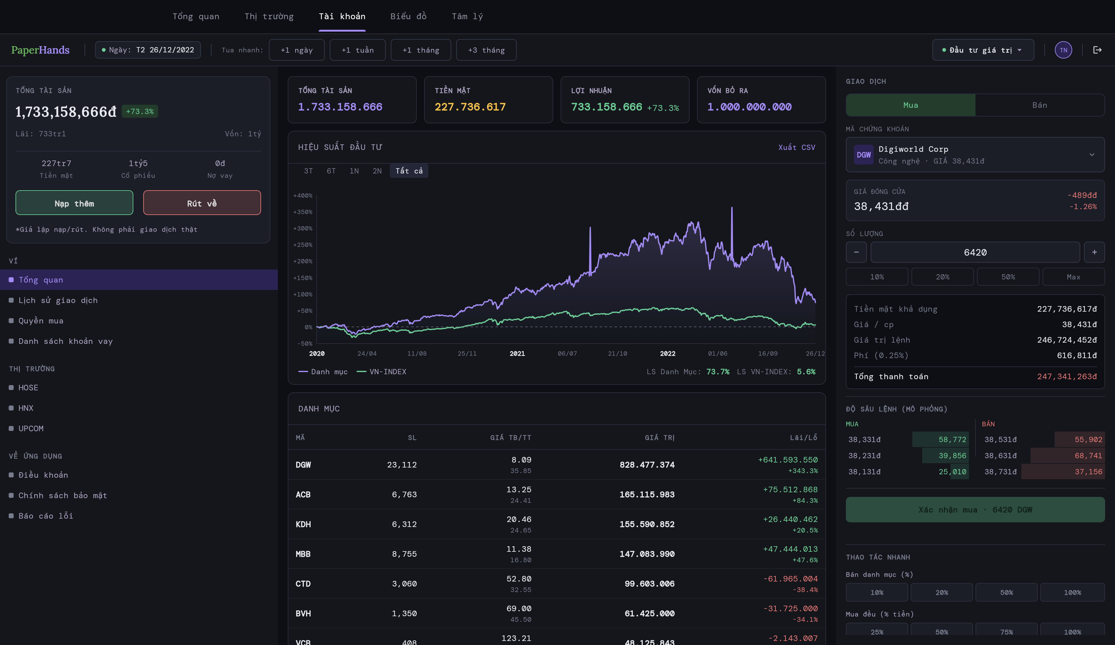 Paper Hands Web Dashboard